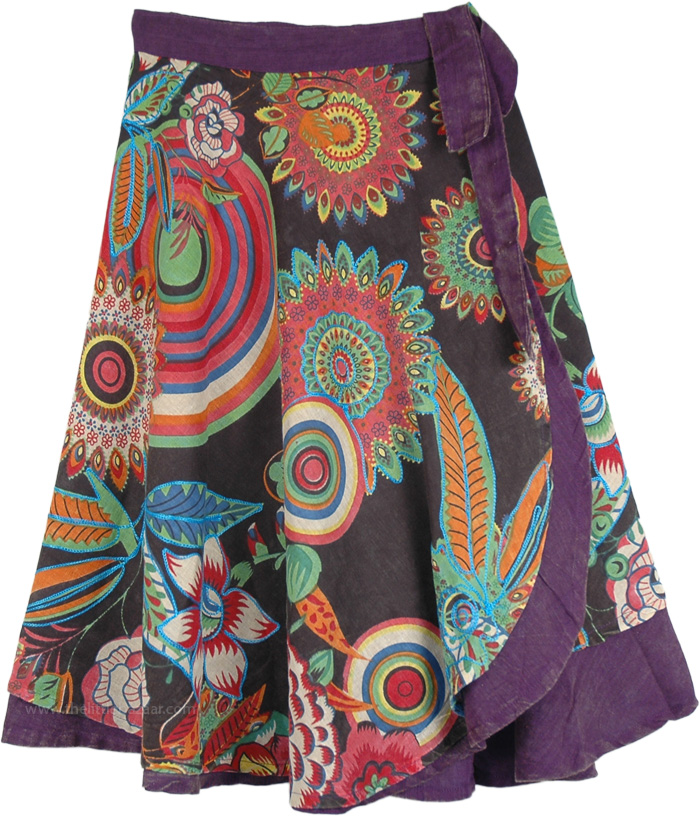 Hippie Floral Mojo Wrap Around Skirt