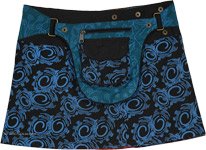 Gypsy Summer Festival Reversible Snap Wrap Mini Skirt