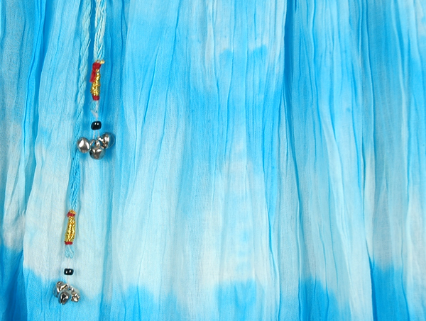 Ocean Waves Gathered Tie Dye Short Hippie Skirt Short Skirts Blue Misses Vacation Beach Tie Dye