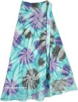 Summer Wrap Skirt in Green and Purple Haze [5030]