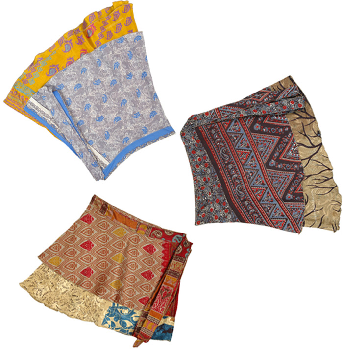 Free-Spirit 2 Layer Saree Silk Skirts 15 inches - Pack Of 3