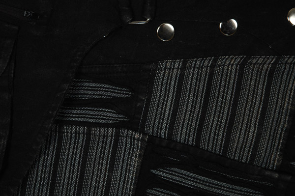 Shadow Stripe Razor-Cut Snap Wrap Mini Skirt