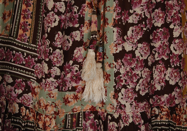 Moody Floral Crochet Hem Boho Midi Skirt