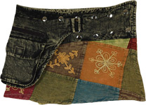 Rave Wanderer Patchwork Snap Wrap Mini Skirt