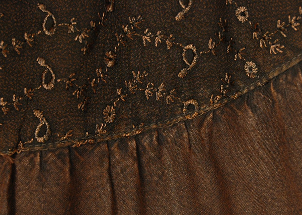 Coco Brown Rodeo Mini Skirt with Tiers and Tie Up Lace