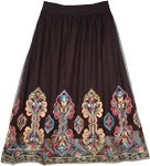 Mesh Black Lined Skirt with Kashmiri Embroidery Motifs