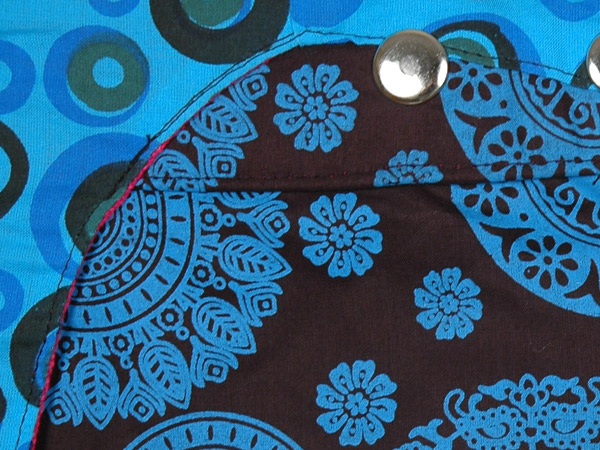 Mandala Cotton Printed Short Boho Snap and Wrap Skirt