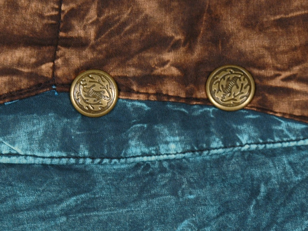 Ocean Blue Short Skirt in Stonewash Snap and Wrap Style