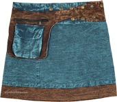 Ocean Blue Short Skirt in Stonewash Snap and Wrap Style