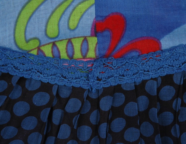 Blue Mandala Floral Printed Short Cotton Skirt in XS to S