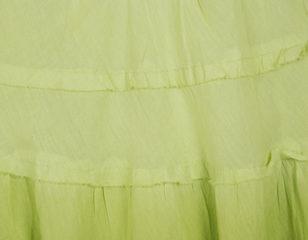 Apple Green Ombre Summer Knee Length Skirt with Tiers