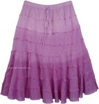 Lavender Flared Short Tiered Skirt [6372]