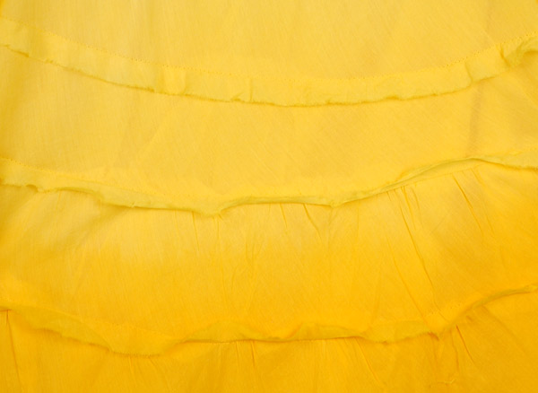 Bright Yellow Ombre Knee Length Summer Skirt with Tiers