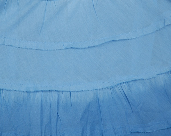 Sky Blue Ombre Knee Length Summer Skirt with Tiers