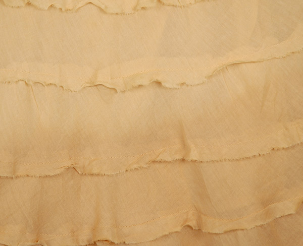 Beige Ombre Knee Length Summer Skirt with Tiers