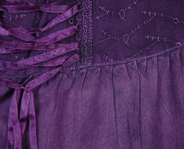 Purple Rodeo Mini Skirt with Tiers and Tie Up Lace