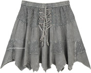 Snow White Lace-up Mini Skirt