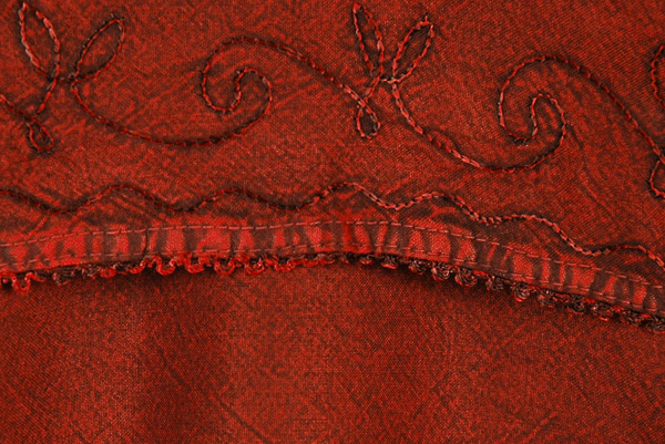 Stonewashed Merlot Handkerchief Hem Double Layered Skirt