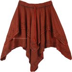 Handkerchief Hem Costume Medieval Chic Hi Low Skirt in Merlot [6436]