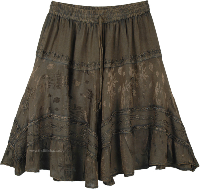 Soya Bean Color Renaissance Faire Handkerchief Hem Skirt | Short-Skirts ...