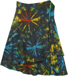 Roma Bohemian Tie Dye Wrap Around Short Skirt