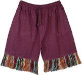 Himalayan Inspired Woven Fringes Boho Shorts [6529]