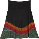 Black Fashion Skirt with Creative Hand Tie Dye  [6656]