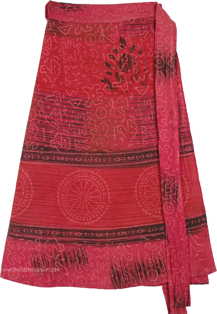 Sale:$9.99 Hippie Wrap Short Skirt with Chakra in Fuchsia Pink ...