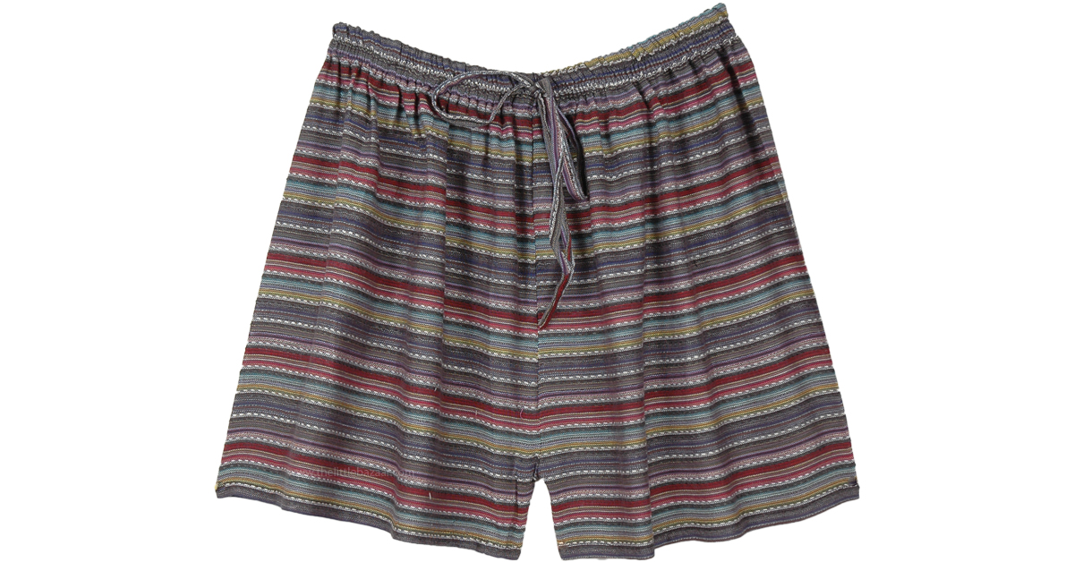 Foliage Striped Cotton Day to Night Shorts | Shorts | Multicoloured ...