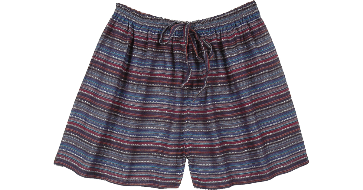Cotton Summer Beach Pool Lounge Shorts in Stripes | Shorts ...