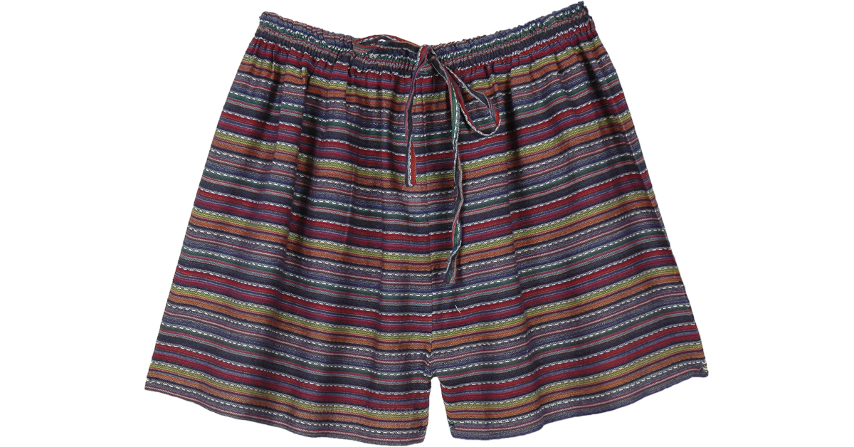 Winter Forest Striped Cotton Day To Night Shorts | Shorts | Green ...