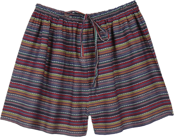 Winter Forest Striped Cotton Day To Night Shorts | Shorts | Green ...