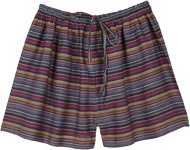 Winter Forest Striped Cotton Day To Night Shorts