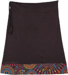 Tangy Blossom Reversible Short Wrap Skirt with Buttons