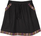 Sun Glow Patchwork Snap Wrap Short Skirt