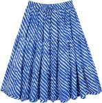 XXS To Small Cobalt Blue Tiered Cotton Short Skirt