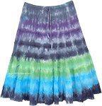 Colorful Gypsy Skirt with Adjustable Waist and Multiple Tie Dye [7243]