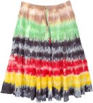 Colorful Gypsy Skirt with Adjustable Waist and Multiple Tie Dye [7249]