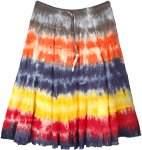 Colorful Gypsy Skirt with Adjustable Waist and Multiple Tie Dye [7251]