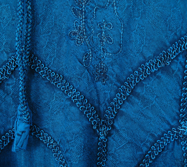 Tantalizing Teal Medieval Styled Rayon Knee Length Skirt