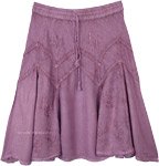 Hippie Boho Festival Short Skirt in Lilac Tone [7261]