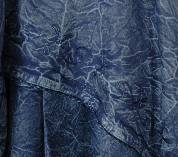 Hanky Hem Twin Layered Stonewashed Blue Skirt