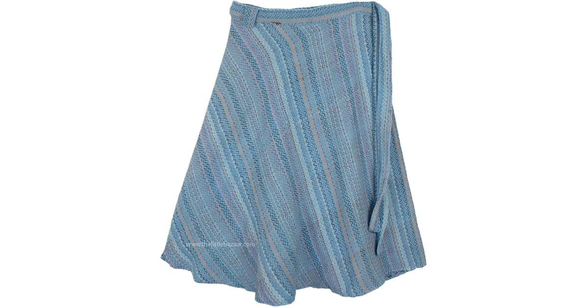 Sale:$29.99 Soothing Blue Heavy Burlap Cotton Wrap Around Skirt | Short ...