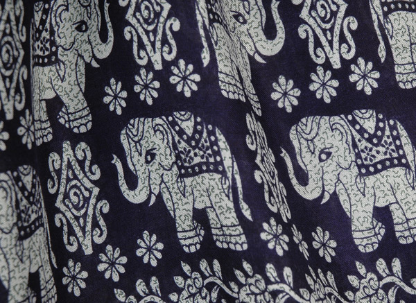 Elephant Print Beach Shorts with Elastic Waist