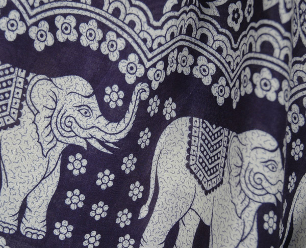 Navy Blue Drawstring Elephant Shorts