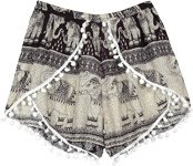 Lounge Beach Elephant Pom Pom Shorts [7352]