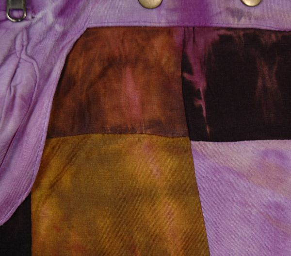 Purple Hues Button Wrap Patchwork Short Skirt