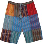 Unisex Himalayan Inspired Cotton Boho Patchwork Shorts [7376]