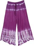 Indian Hippie Tie Dye Capri Pants in Purple and White [7470]