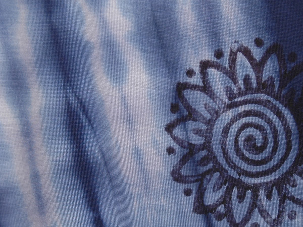 Ocean Waves Blue Boho Tie Dye Capri with Elastic Waist